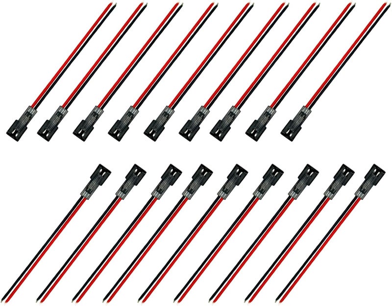 FLY RC 20 Pairs 20 AWG JST SM Plug 2Pin Male and Female Wire Connector Adapter Electrical Cable - Image 3